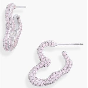 Collina Strada Rhinestone Heart Hoop Earrings